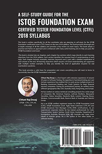 A Self-Study Guide For The ISTQB Foundation Exam Certified Tester Foundation Level (CTFL) 2018 Syllabus