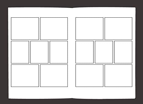 Blank Comic Book: 120 pages, 7 panel, White Paper, Draw your own Comics (Black cover)