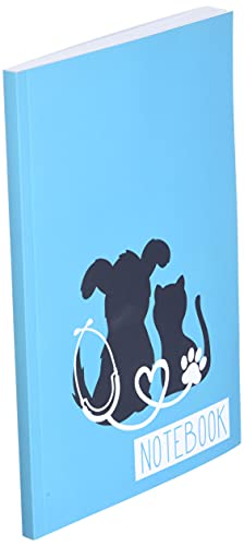 Notebook: Veterinarian, Vet Tech, Veterinary Office Staff College Ruled Lined Notes Journal - Dog and Cat with Paw Print Stethoscope