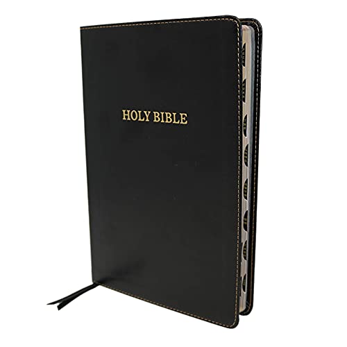KJV, Thinline Bible, Large Print, Leathersoft, Black, Thumb Indexed, Red Letter, Comfort Print: Holy Bible, King James Version