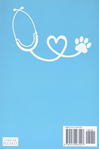 Notebook: Veterinarian, Vet Tech, Veterinary Office Staff College Ruled Lined Notes Journal - Dog and Cat with Paw Print Stethoscope
