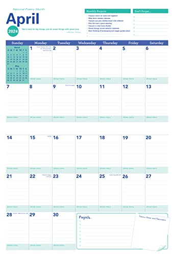 2024 Amy Knapp's Big Grid Family Organizer Wall Calendar: 17-Month Giant Fridge Calendar for Mom with 175+ Stickers (Hanging Family Plan Calendar, ... 2024) (Amy Knapp's Plan Your Life Calendars)