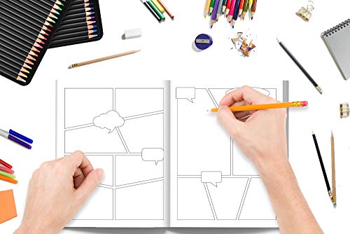 Create Your Own Comic Book: 100 Blank Comic Book Templates for Adults, Teens & Kids: Unicorn Cover 2834