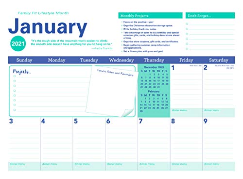 Amy Knapp's Big Grid Family Organizer Wall Calendar: 17-Month Giant Fridge Calendar for Mom with 225+ Stickers (Hanging Family Plan Calendar, Aug 2020 - Dec 2021)