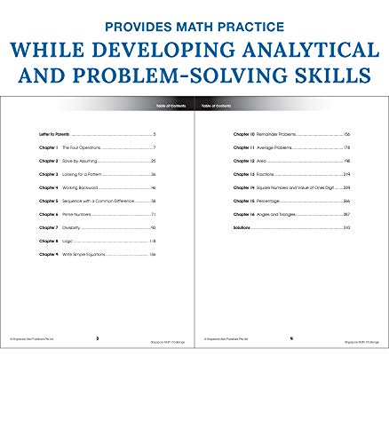 Singapore Math Challenge 5th Grade Math Workbooks, Singapore Math Grade 5 and Up, Patterns, Equations, Prime Numbers, and Fractions Workbook, 5th Grade Math Classroom or Homeschool Curriculum