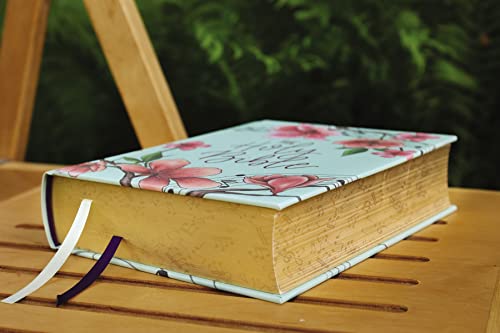 NIV, Artisan Collection Bible, Cloth over Board, Teal Floral, Designed Edges under Gilding, Red Letter, Comfort Print