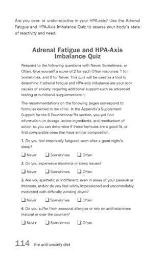 The Anti-Anxiety Diet: A Whole Body Program to Stop Racing Thoughts, Banish Worry and Live Panic-Free