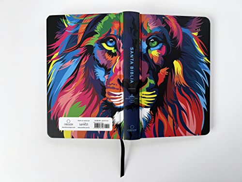 Biblia RVR 1960 letra grande, tamaño manual, tapa dura León de Juda arcoíris / S panish Bible RVR 1960 Handy Size Large Print Hardcover Rainbow Lion of Judah