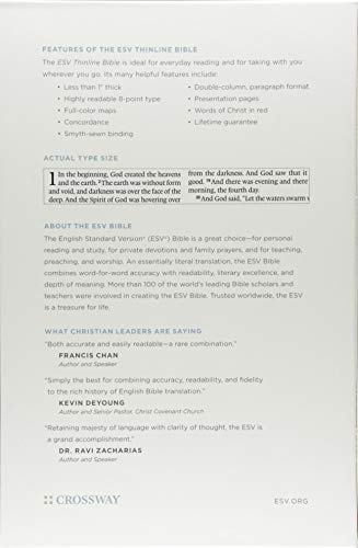 ESV Thinline Bible (TruTone, Chestnut, Wood Panel Design)