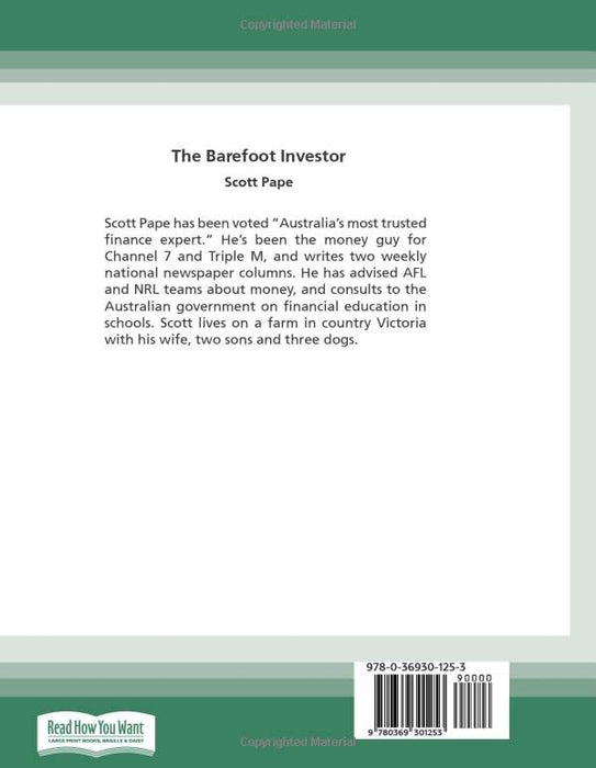 The Barefoot Investor: The Only Money Guide You'll Ever Need: [Large Print 16 pt]