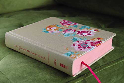 NIV, Journal the Word Bible for Teen Girls, Leathersoft over Board, Gold/Floral, Red Letter: Includes Over 450 Journaling Prompts!