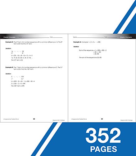 Singapore Math Challenge 5th Grade Math Workbooks, Singapore Math Grade 5 and Up, Patterns, Equations, Prime Numbers, and Fractions Workbook, 5th Grade Math Classroom or Homeschool Curriculum