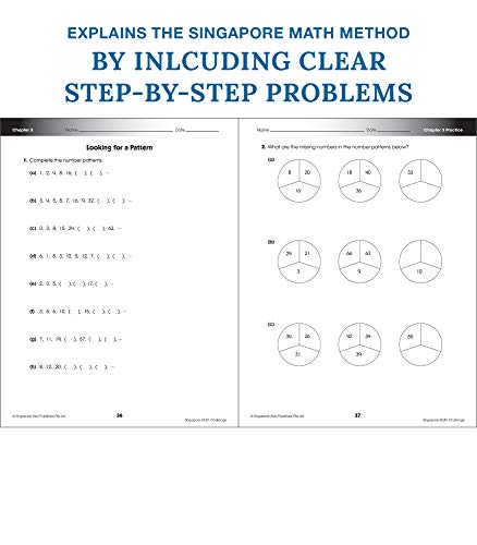 Singapore Math Challenge 5th Grade Math Workbooks, Singapore Math Grade 5 and Up, Patterns, Equations, Prime Numbers, and Fractions Workbook, 5th Grade Math Classroom or Homeschool Curriculum
