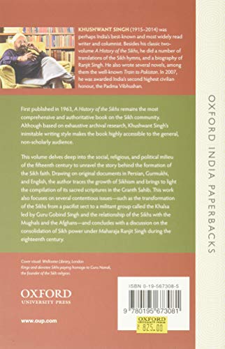 A History of the Sikhs, Volume 1: 1469-1839 (Oxford India Collection)