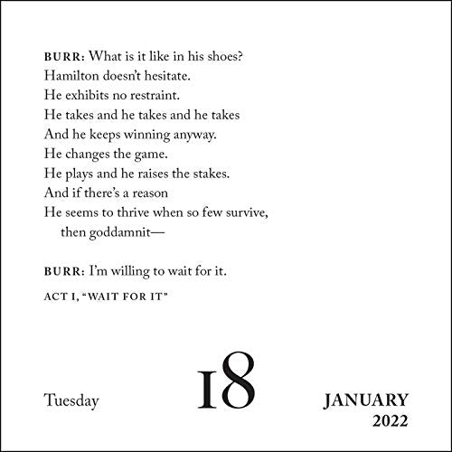 Hamilton 2022 Day-to-Day Calendar