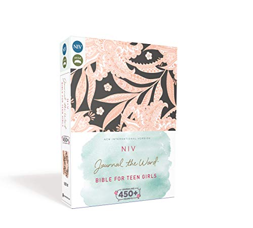 NIV, Journal the Word Bible for Teen Girls, Hardcover, Pink Floral, Red Letter: Includes Over 450 Journaling Prompts!
