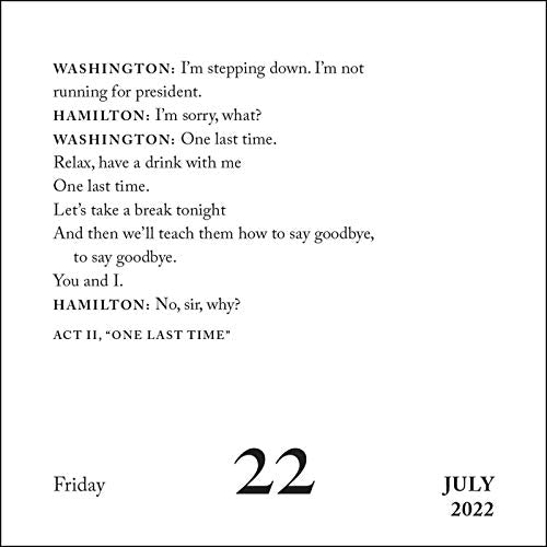 Hamilton 2022 Day-to-Day Calendar