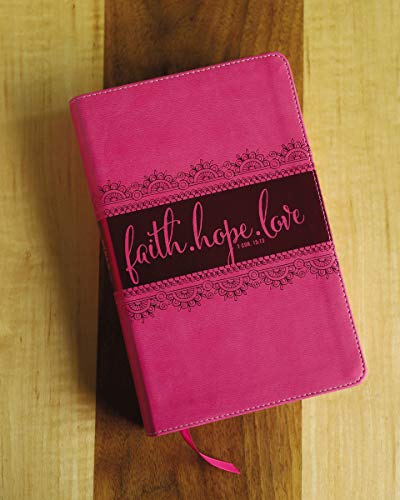 NIV, Bible for Teen Girls, Leathersoft, Pink, Printed Page Edges: Growing in Faith, Hope, and Love