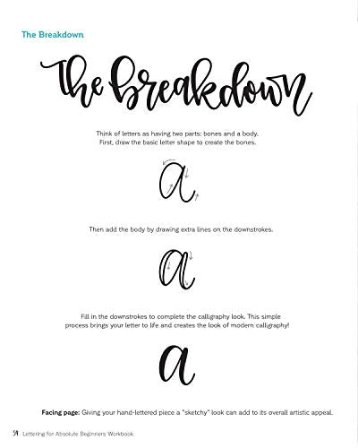 Lettering for Absolute Beginners Workbook: Complete Faux Calligraphy How-to Guide with Simple Projects (Fox Chapel Publishing) Learn How to Create Gorgeous Alphabets with Any Pen on Any Surface