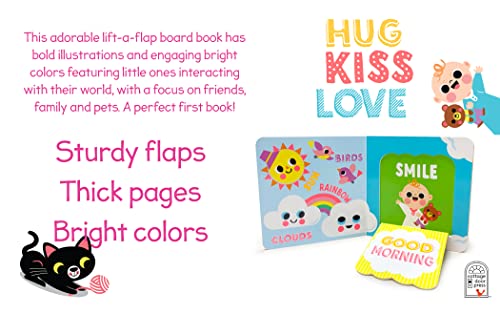 Hug Kiss Love (Children's Lift-a-Flap Board Book Gifts for Little Valentines, Mother's & Father's Day, Birthdays, Ages 0-4) (Busy & Bright Baby)