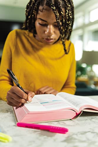 NIV, Journal the Word Bible for Teen Girls, Leathersoft over Board, Gold/Floral, Red Letter: Includes Over 450 Journaling Prompts!