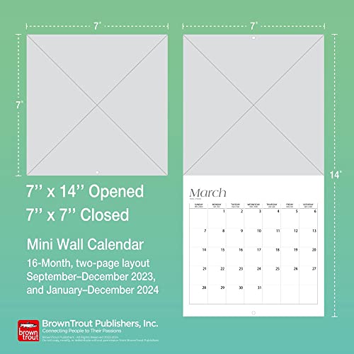 Wildflowers | 2024 7 x 14 Inch Monthly Mini Wall Calendar | BrownTrout | Flower Outdoor Plant