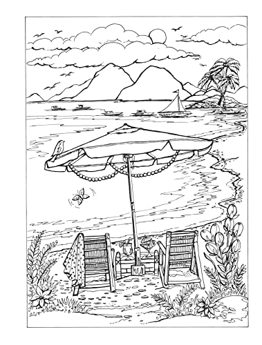 Creative Haven Summer Scenes Coloring Book (Creative Haven Coloring Books)