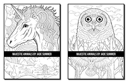 Majestic Animals: An Adult Coloring Book with Beautiful Animals and Relaxing Nature Scenes