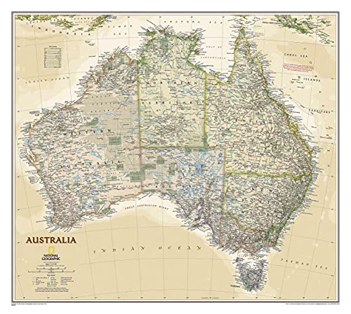 National Geographic Australia Wall Map - Executive (30.25 x 27.25 in) (National Geographic Reference Map)