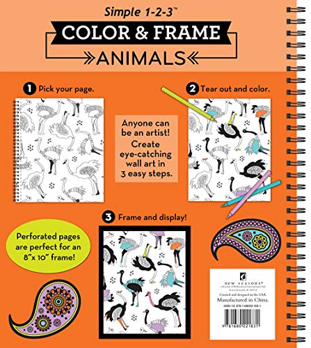 Color & Frame - Animals (Adult Coloring Book)