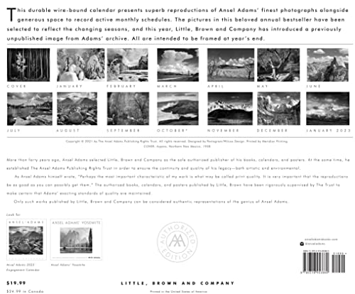 Ansel Adams 2023 Wall Calendar: Authorized Edition: 13-Month Nature Photography Collection (Monthly Calendar)