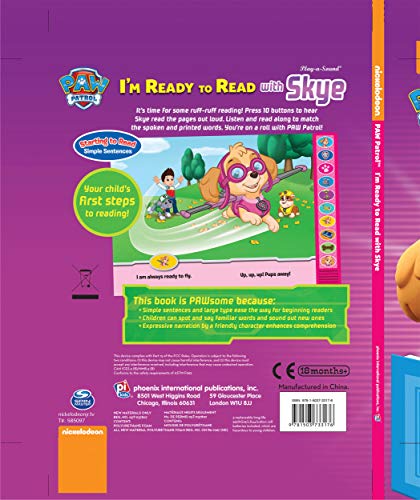 PAW Patrol - I'm Ready to Read with Skye - Interactive Read-Along Sound Book - Great for Early Readers - PI Kids