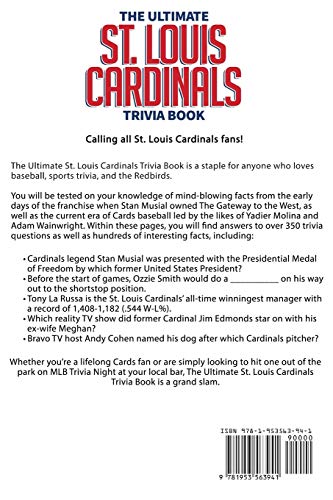 The Ultimate St. Louis Cardinals Trivia Book: A Collection of Amazing Trivia Quizzes and Fun Facts for Die-Hard Cardinals Fans!