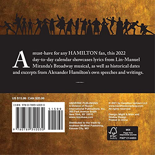 Hamilton 2022 Day-to-Day Calendar