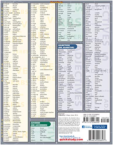 German Vocabulary (Quickstudy Reference Guides - Academic)