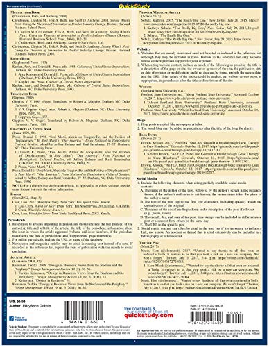 Chicago Manual Of Style Guidelines (Quick Study)