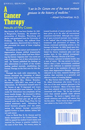 A Cancer Therapy: Results of Fifty Cases and the Cure of Advanced Cancer by Diet Therapy