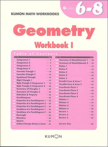 Kumon Geometry-Grades 6-8 (Kumon Middle School Math Workbooks) (Kumon Middle School Geometry)