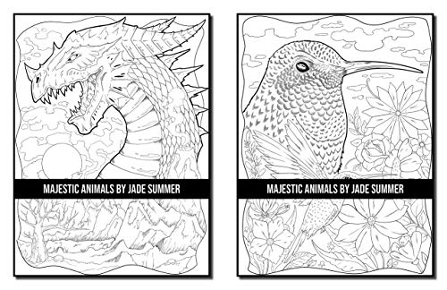 Majestic Animals: An Adult Coloring Book with Beautiful Animals and Relaxing Nature Scenes