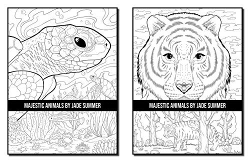 Majestic Animals: An Adult Coloring Book with Beautiful Animals and Relaxing Nature Scenes