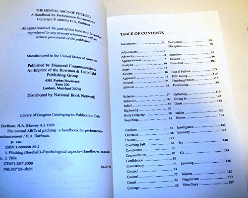 The Mental ABC's of Pitching: A Handbook for Performance Enhancement