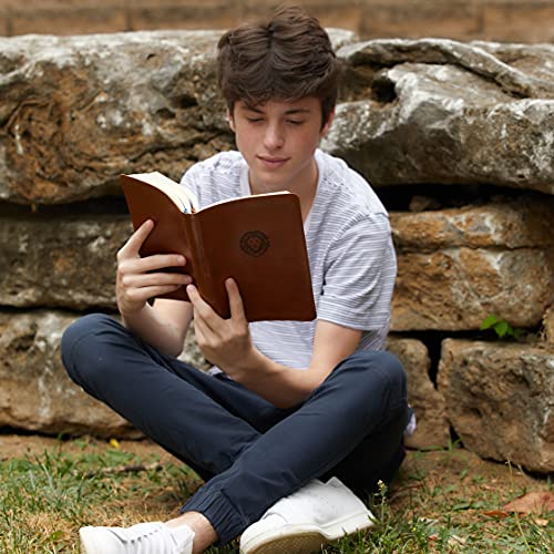 KJV, Thinline Bible Youth Edition, Leathersoft, Brown, Red Letter, Comfort Print: Holy Bible, King James Version