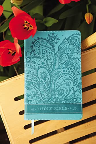 NIV, Bible for Teen Girls, Leathersoft, Blue, Thumb Indexed Tabs: Growing in Faith, Hope, and Love