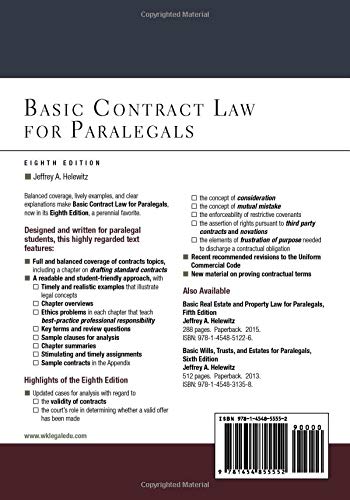 Basic Contract Law for Paralegals (Aspen College)