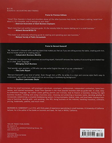 Small Time Operator: How to Start Your Own Business, Keep Your Books, Pay Your Taxes, and Stay Out of Trouble