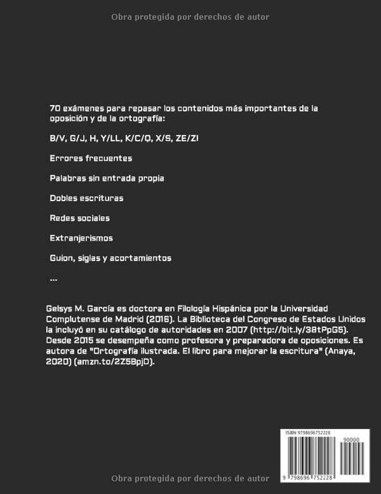70 retos ortográficos: Un libro para opositores (Spanish Edition)