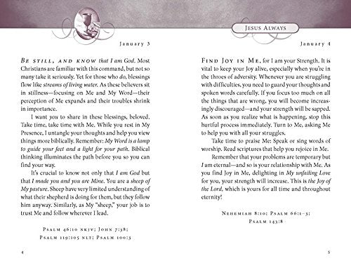 Jesus Always, Leathersoft, with Scripture References: Embracing Joy in His Presence (a 365-Day Devotional)