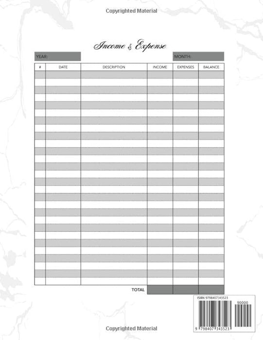 Income and Expense Log Book Small Business: Pink Marble Cover | Daily Income and Expense Tracker Notebook | Cash In Out Tracking Ledger Book | Money Management Small Business or Personal Finance