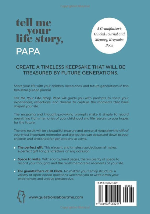 Tell Me Your Life Story, Papa: A Grandfather’s Guided Journal and Memory Keepsake Book (Tell Me Your Life Story® Series Books)