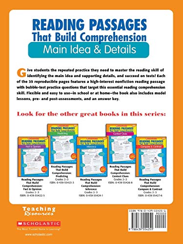 Reading Passages That Build Comprehension: Main Idea and Details Grades 2-3